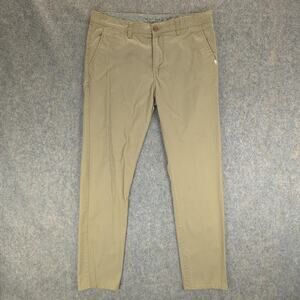 Quiksilver Pants Mens 33 Tan Straight Fit Khaki Chino Casual Cotton Blend